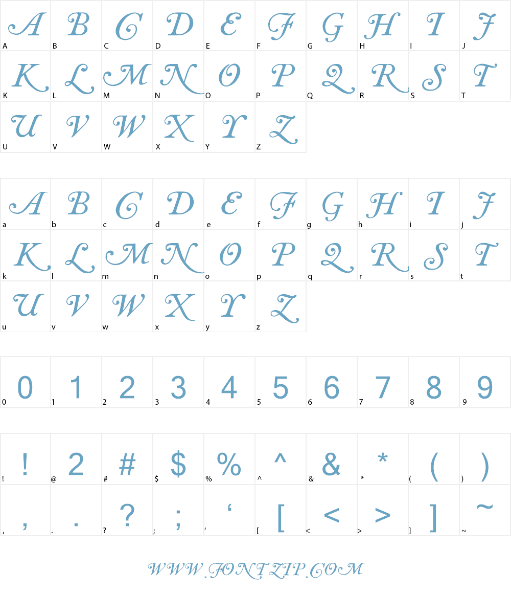 Caslon swash Font Character